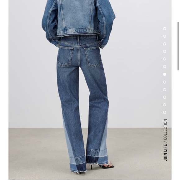 NWT ZARA Wide Leg Patchwork Collection Jeans SIZE 32 - Picture 14 of 16
